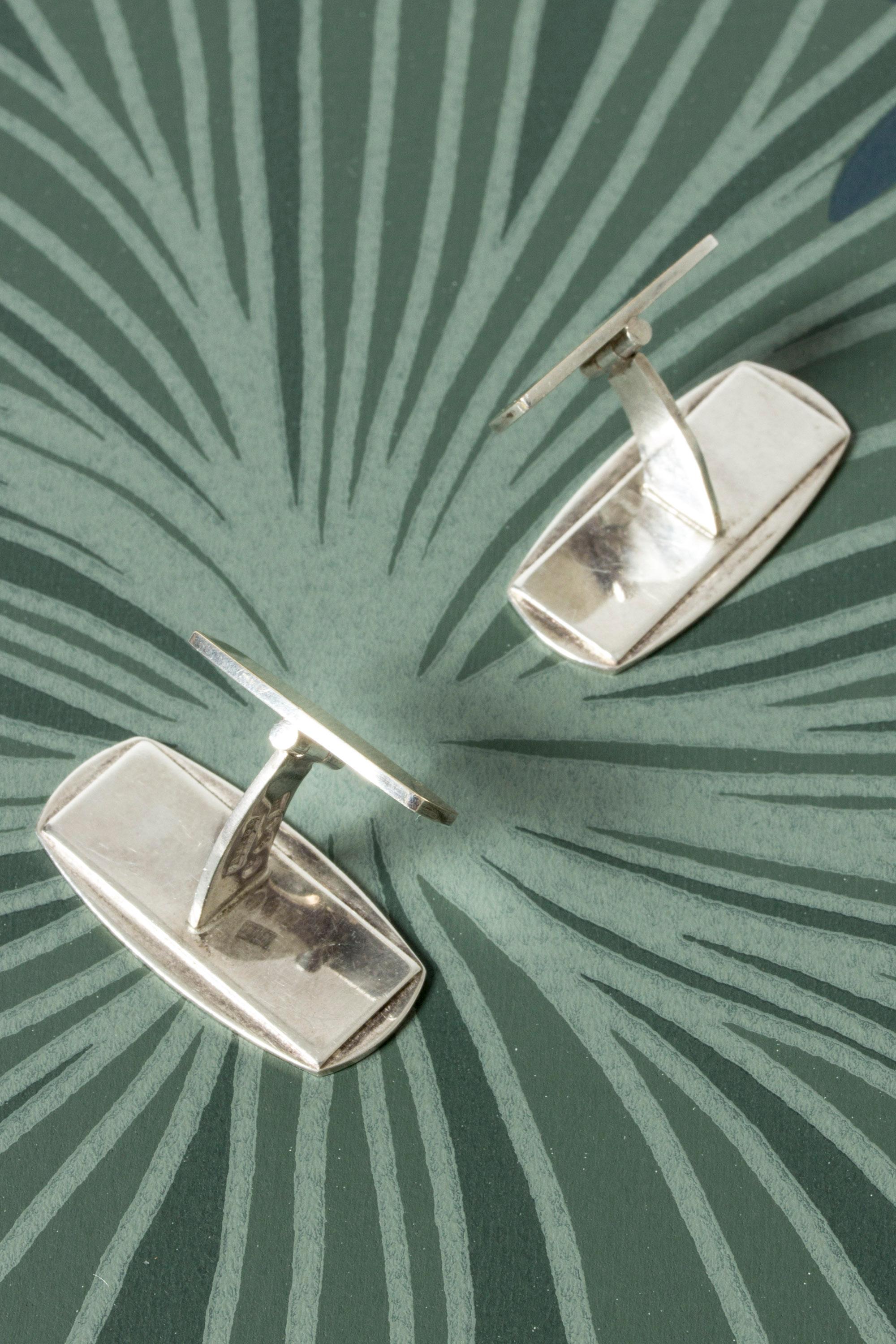 Women's or Men's Pair of Gilded Silver Cufflinks from Alton For Sale