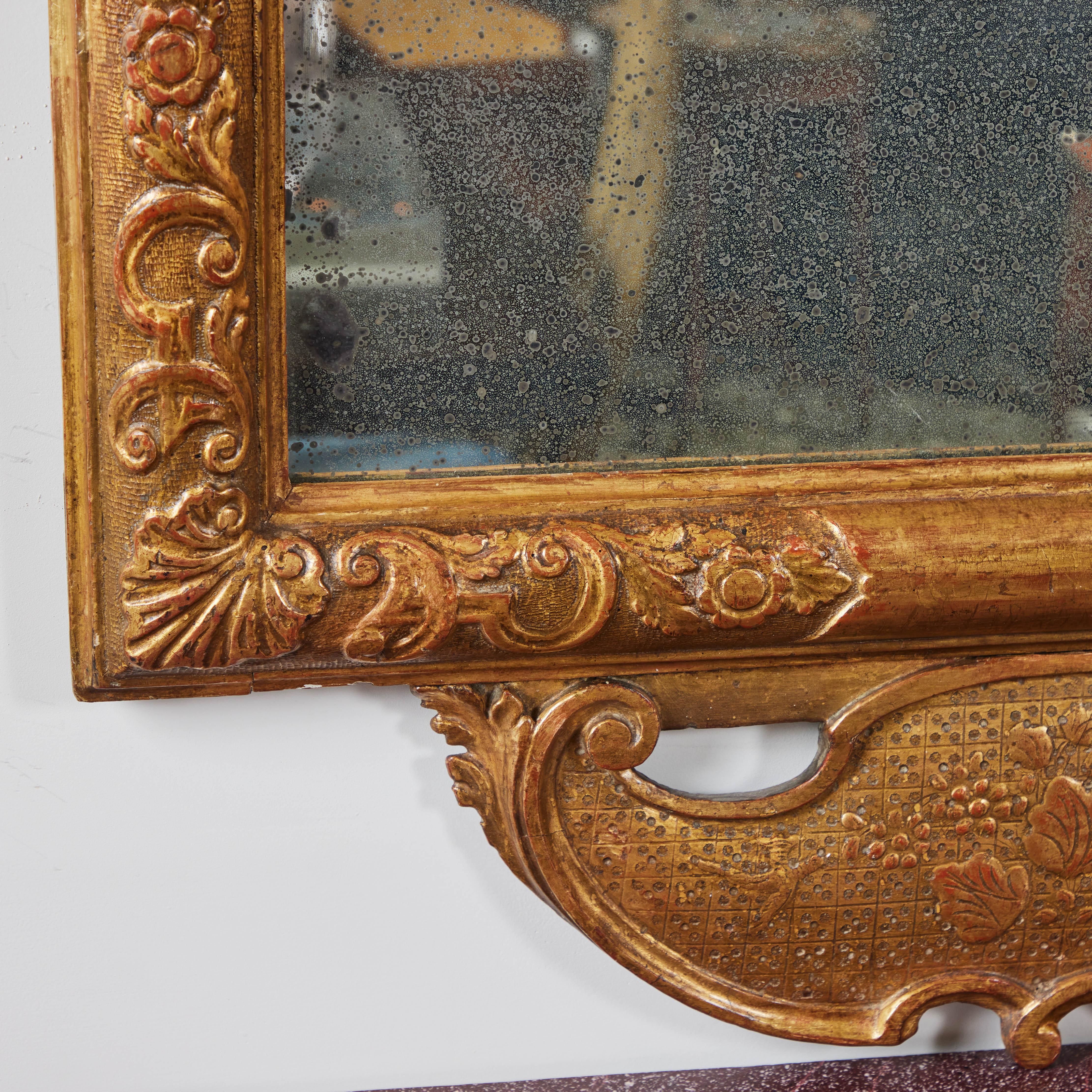 Hand-Carved Pair of Gilded Venetian Mirrors  For Sale