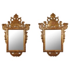 Pair of Gilded Venetian Mirrors