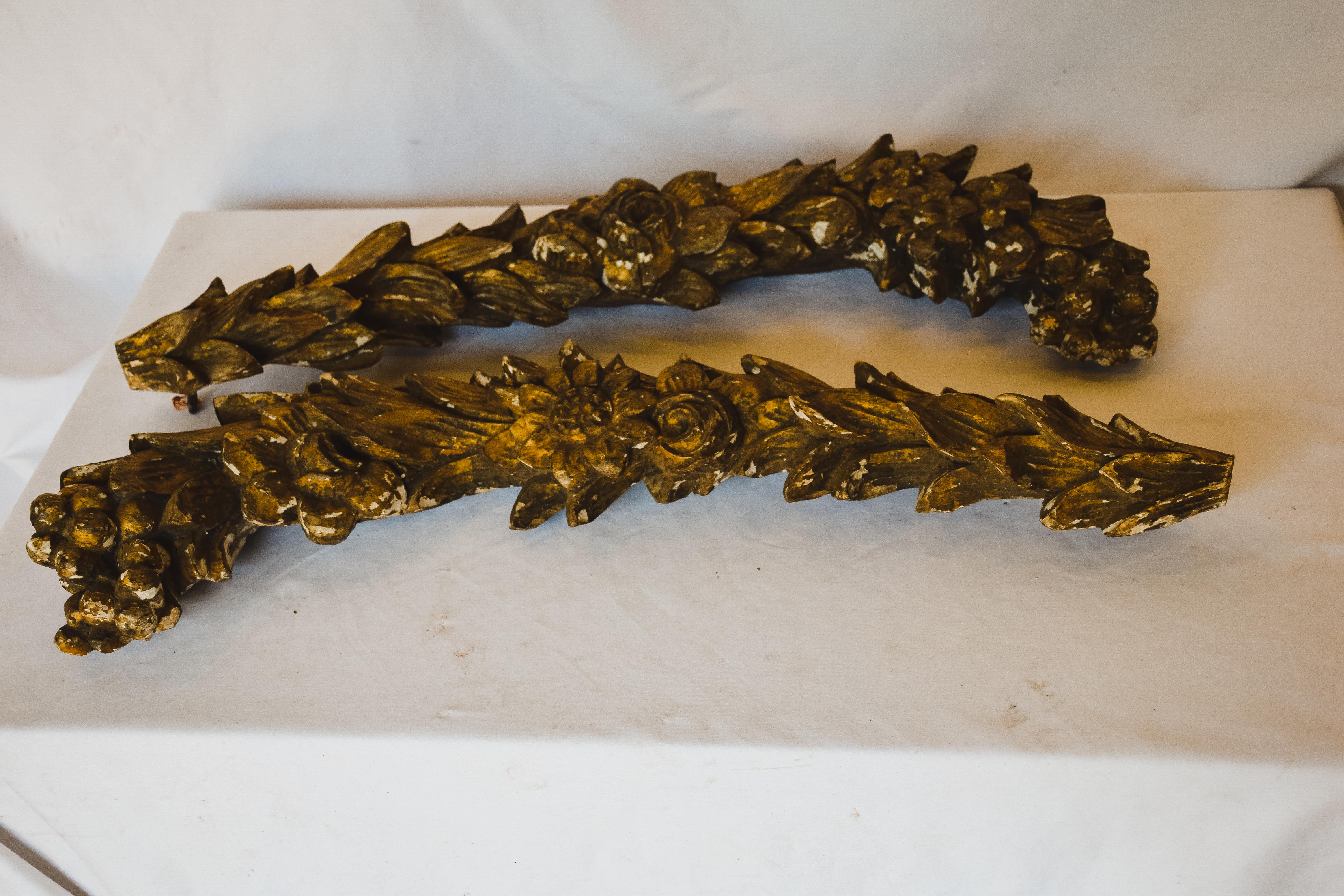 Pair of Gilded Wood Architectural Elements 3