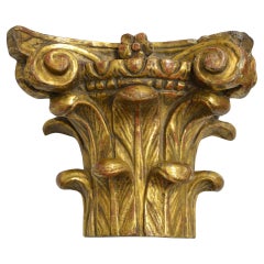 Paar vergoldete Wood Half Capitals