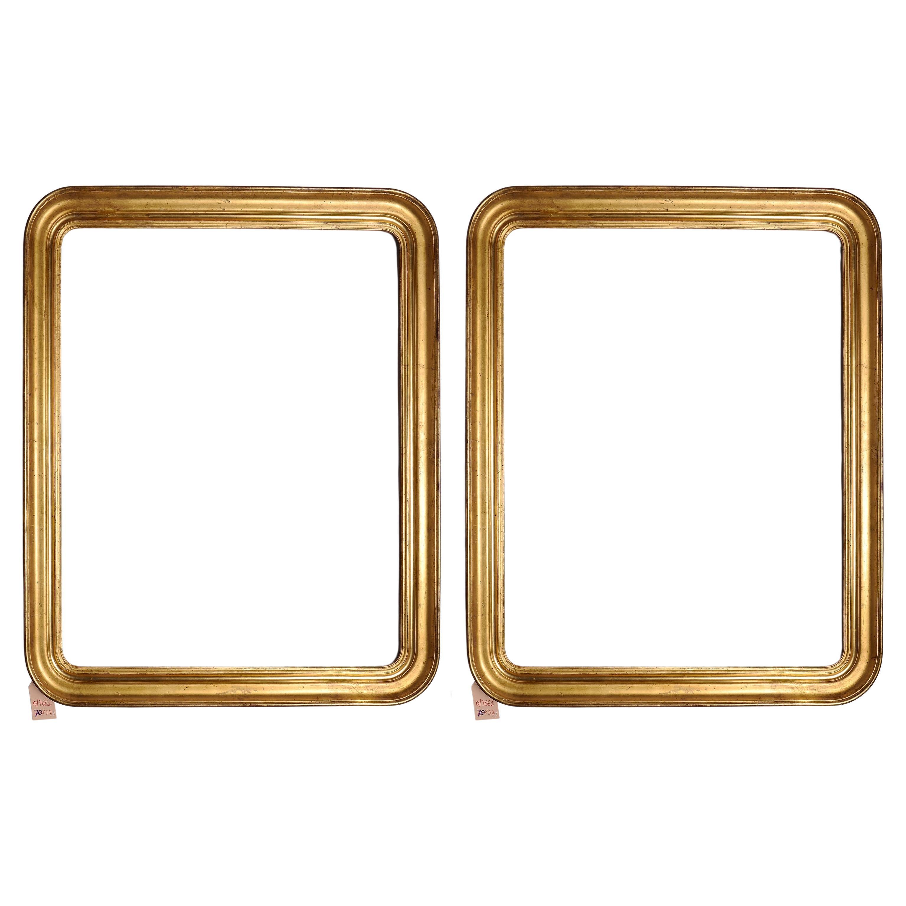 Pair of Gilded Wooden Frames For Sale