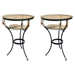 Pair of Gilded Wrought Iron Empire Coffee Tables
