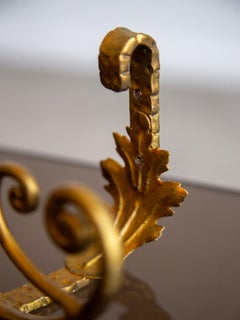 Pair of Gilded Wrought Iron Wall Hooks