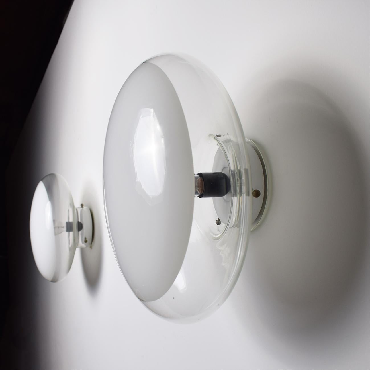 Mid-Century Modern Pair of Gill Sconces By Roberto Pamio And Renato Toso For Leucos, 1970s For Sale