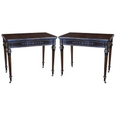 Pair of Gillows Aesthetic Period Ebonized Card Tables