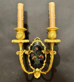 Pair Of Gilt And Painted E.F. Caldwell Wall Sconces