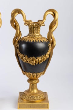 Pair of Gilt and Patinated Bronze Cassolettes