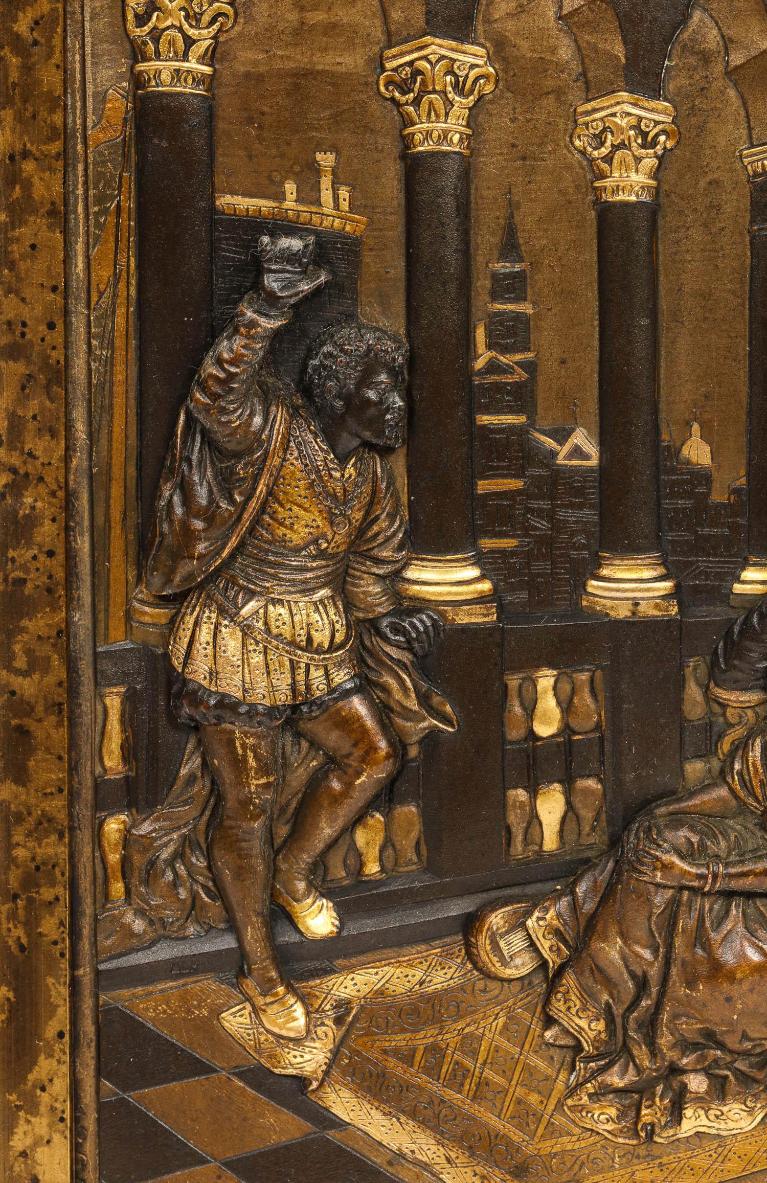 Pair of Gilt and Patinated Bronze Relief Plaques Depicting Shakespeare, Othello 5