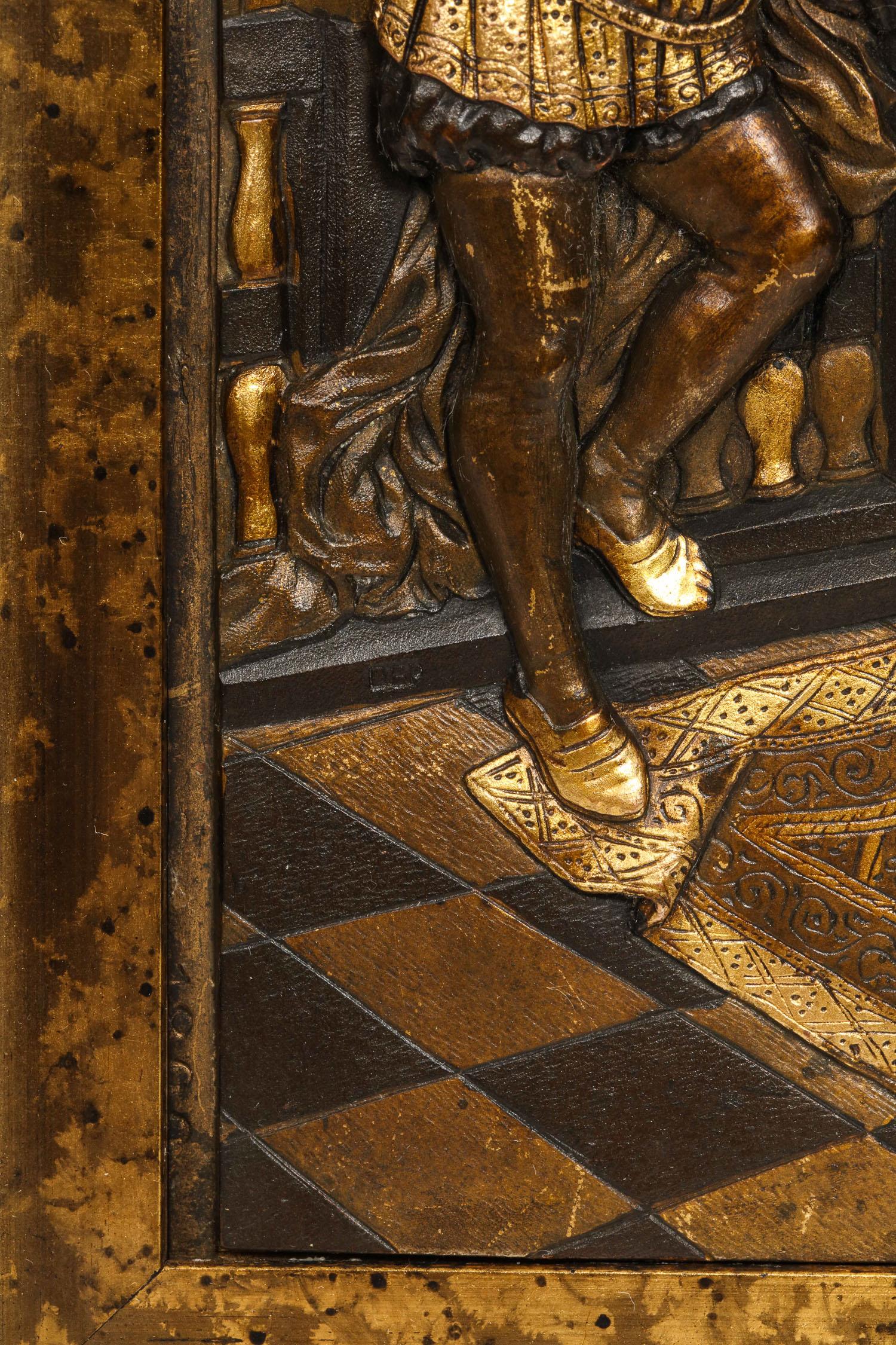 Pair of Gilt and Patinated Bronze Relief Plaques Depicting Shakespeare, Othello 2