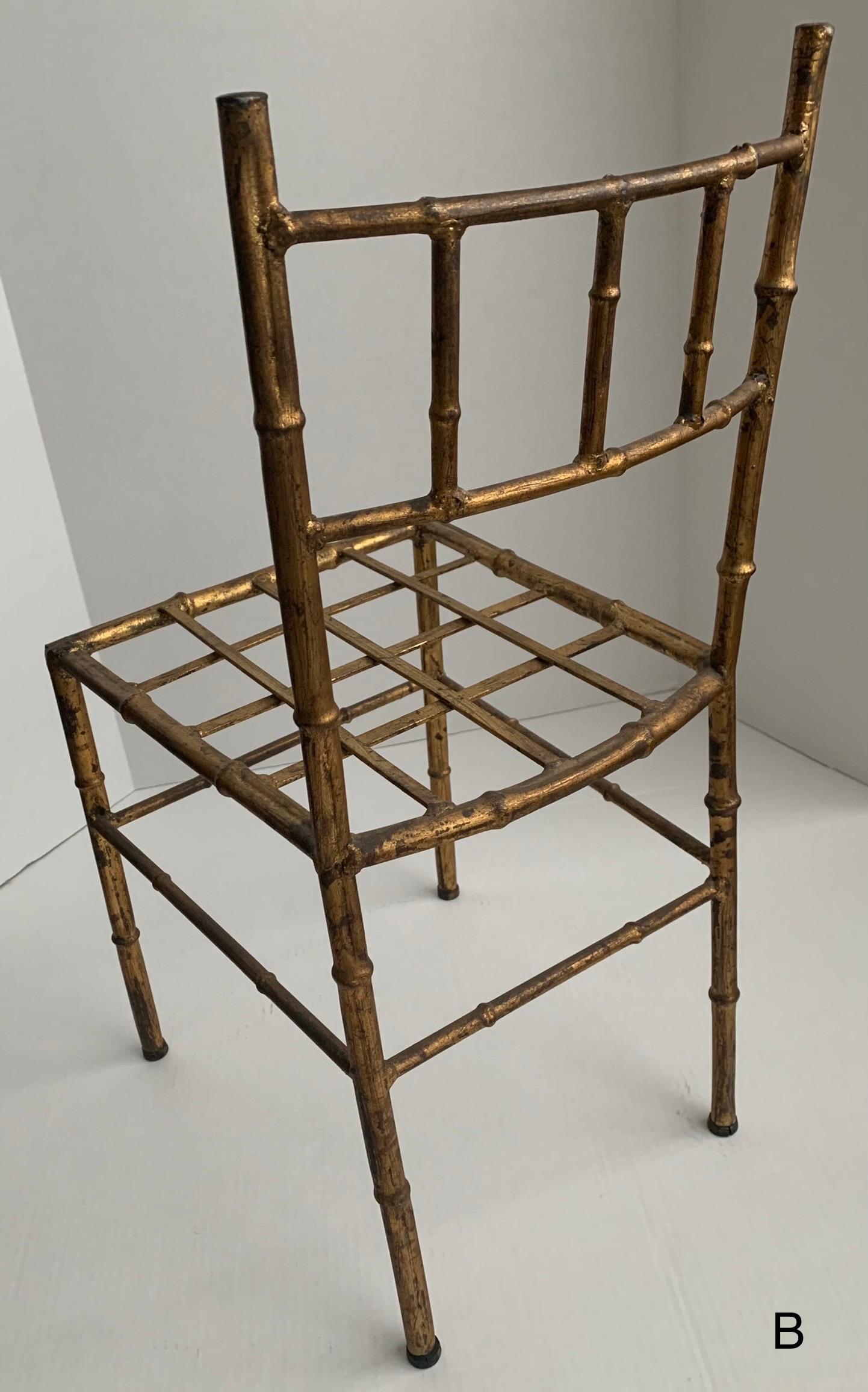 Paire de chaises d'enfant Diminutives en bambou doré en vente 11