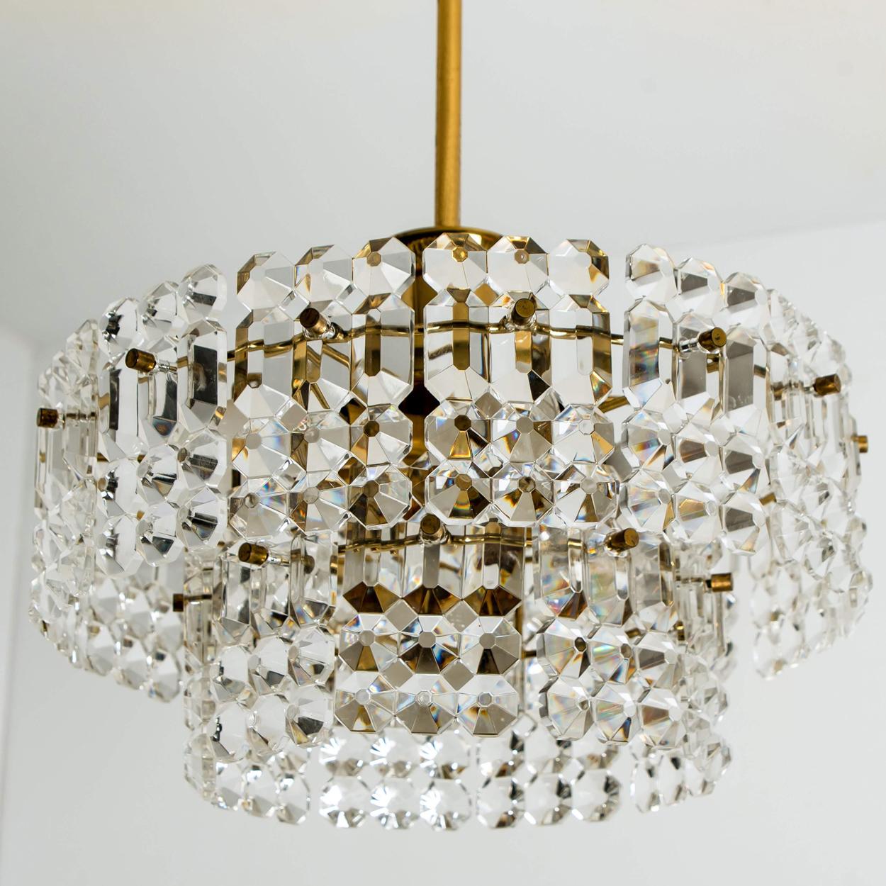 Wandleuchten aus vergoldetem Messing und Metallkristallglas Kinkeldey, 1970er Jahre, Paar im Angebot 14