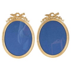 Pair of Gilt Brass Photo Frames, 19th Century, Napoleon III Period.