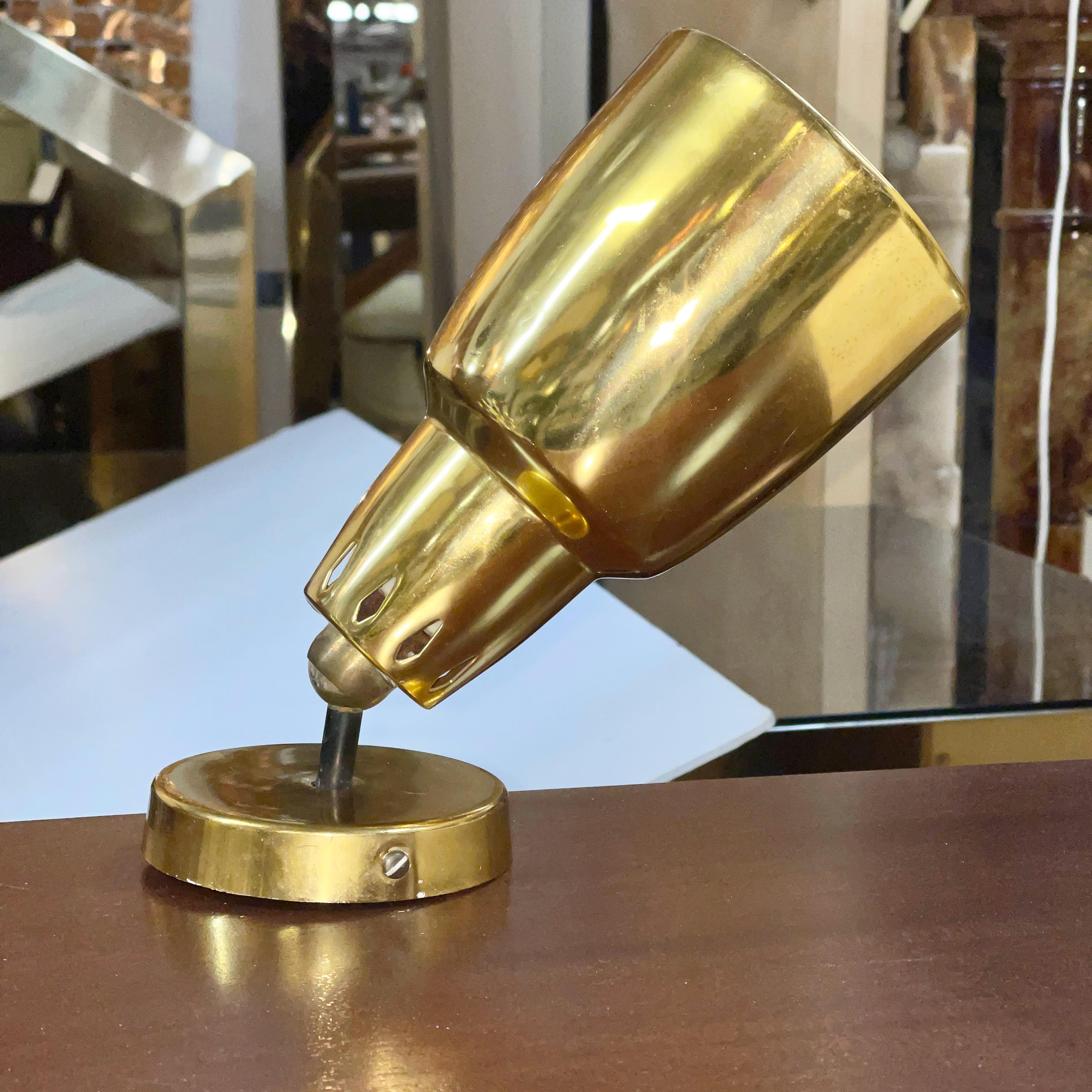 Pair of Gilt Brass Swivel Sconces by René-Jean Caillette for Maison Parscot For Sale 4