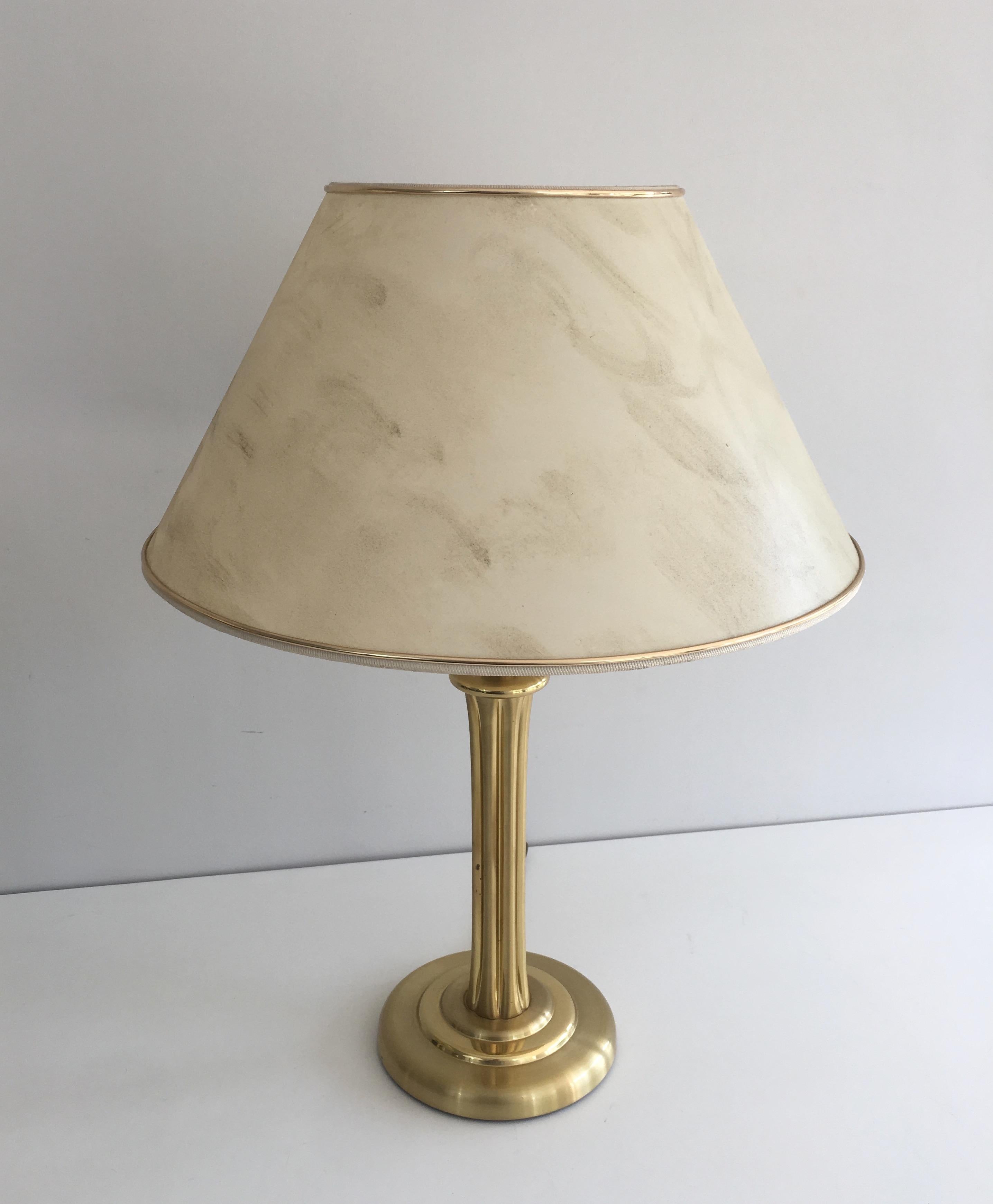 Pair of Gilt Brass Table Lamps, French, circa 1970 7