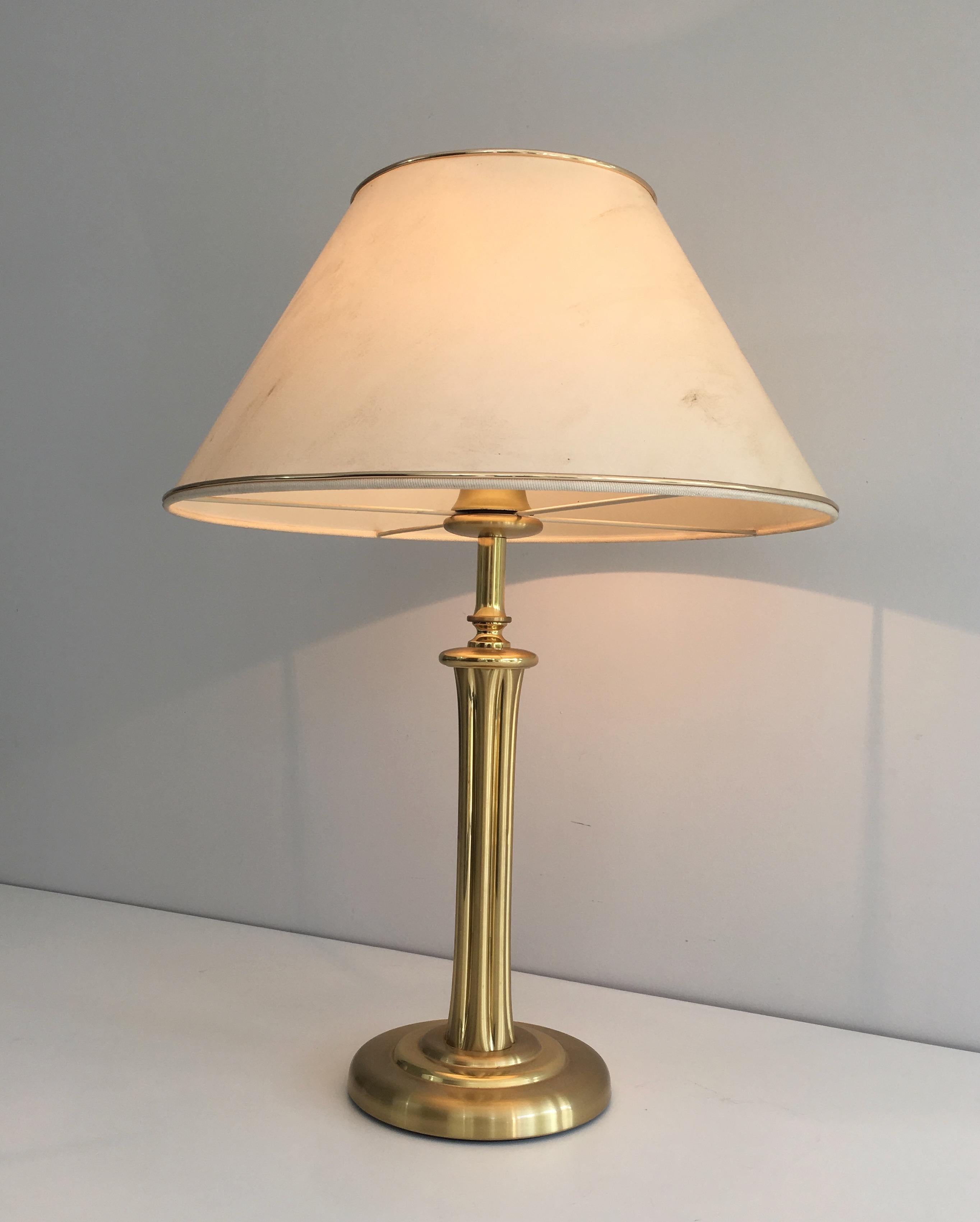 Pair of Gilt Brass Table Lamps, French, circa 1970 In Good Condition In Marcq-en-Barœul, Hauts-de-France