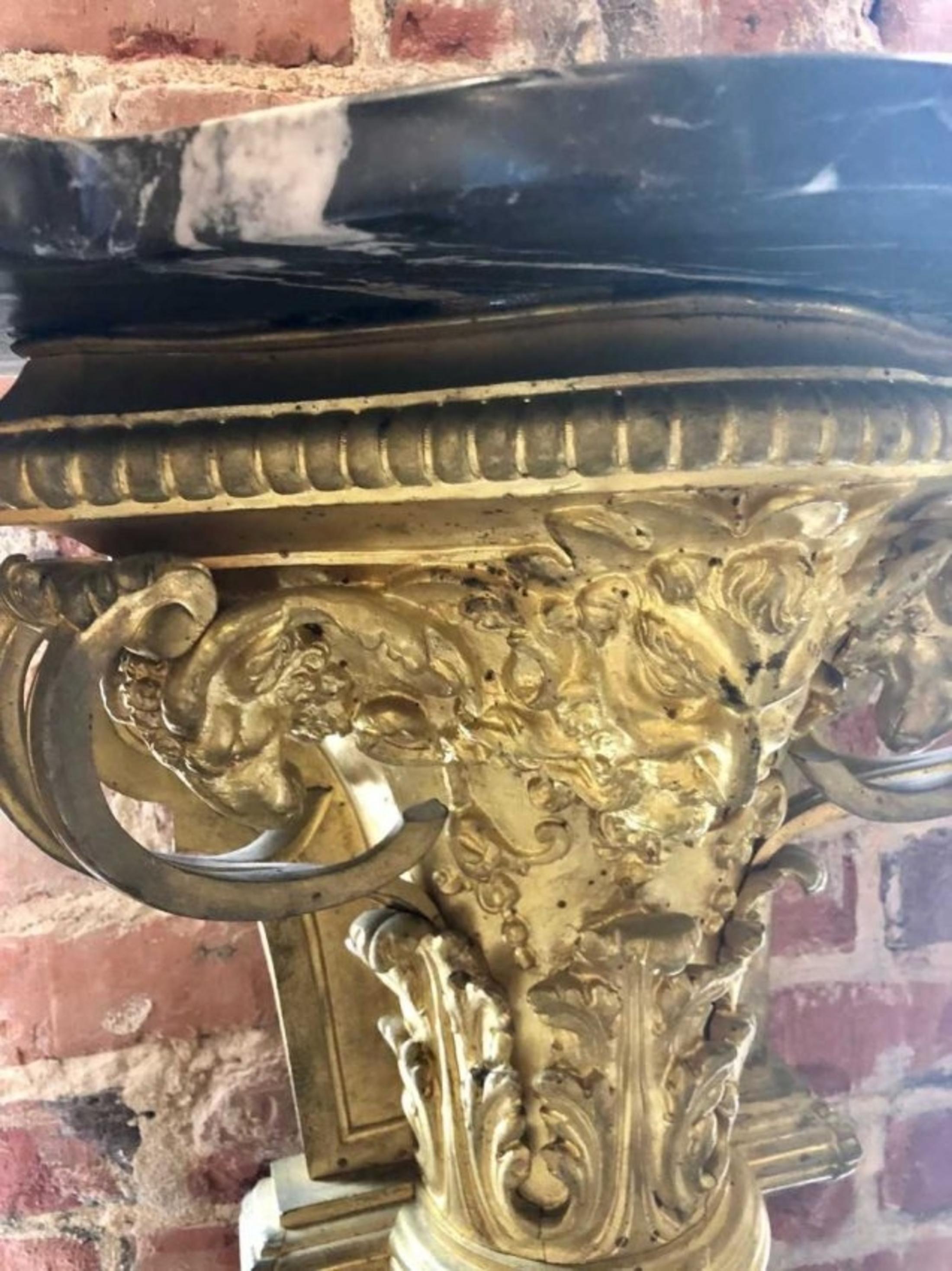 Pair of Gilt-Bronze and Marble-Top Figural Pedestals 4