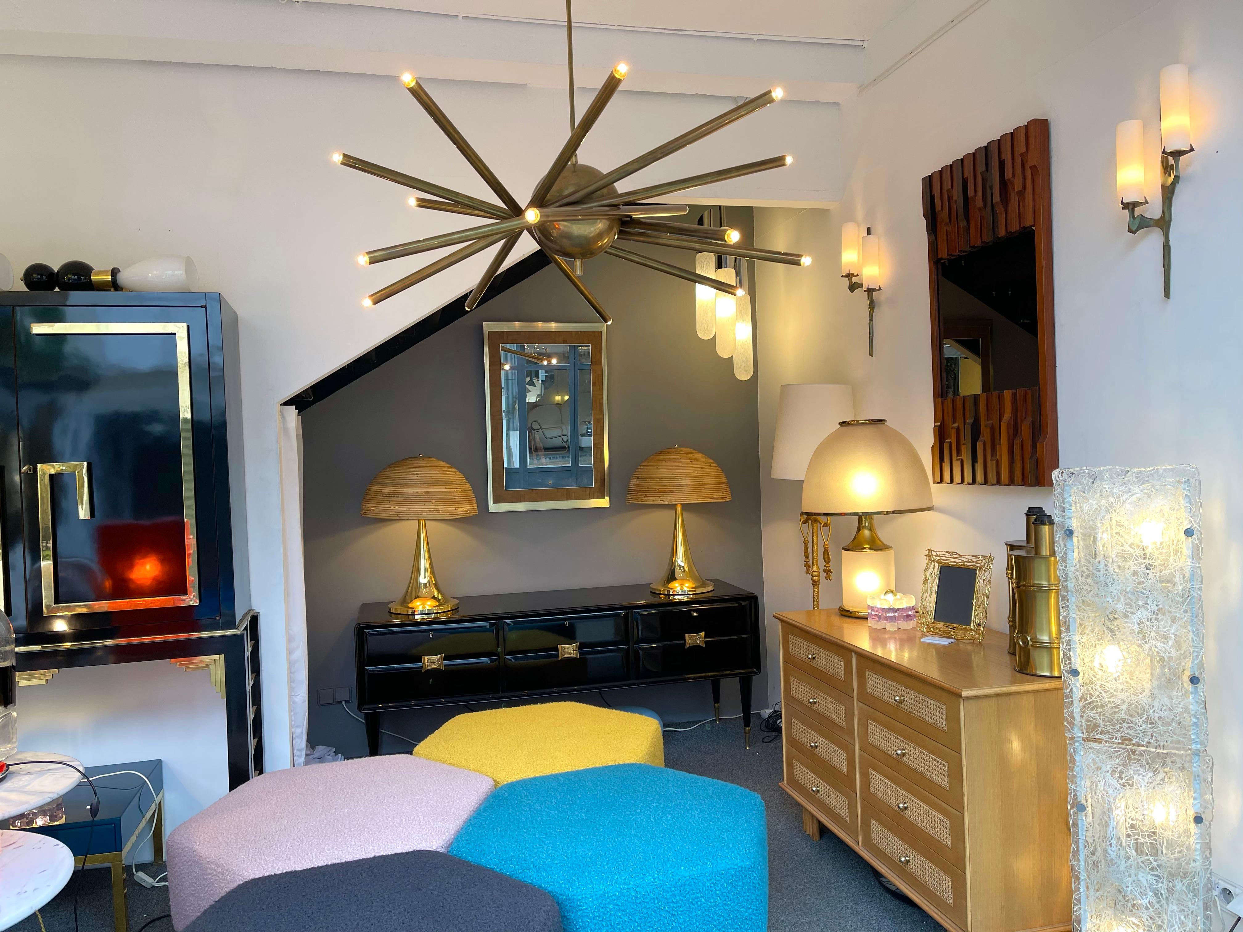 Pair of Gilt Bronze and Opaline Glass Sconces by Maison Arlus, France, 1960s For Sale 4