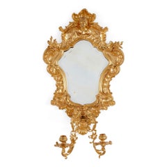 Pair of Gilt Bronze Baroque Style Wall Appliques