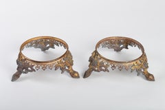 Pareja de bases de bronce dorado, siglo XIX, época de Napoleón III