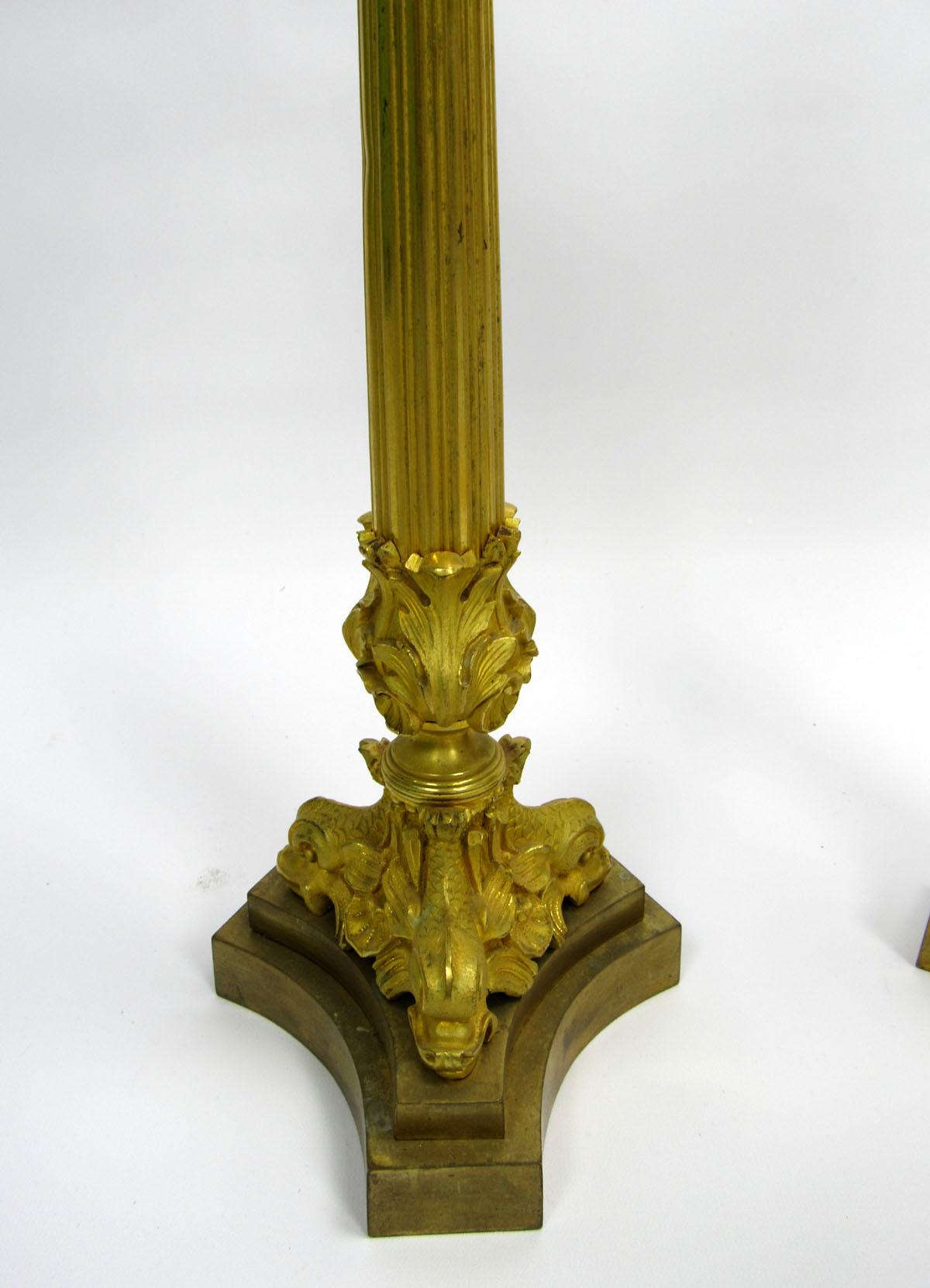 Pair of Gilt Bronze Candelabra In Excellent Condition For Sale In Dallas, TX