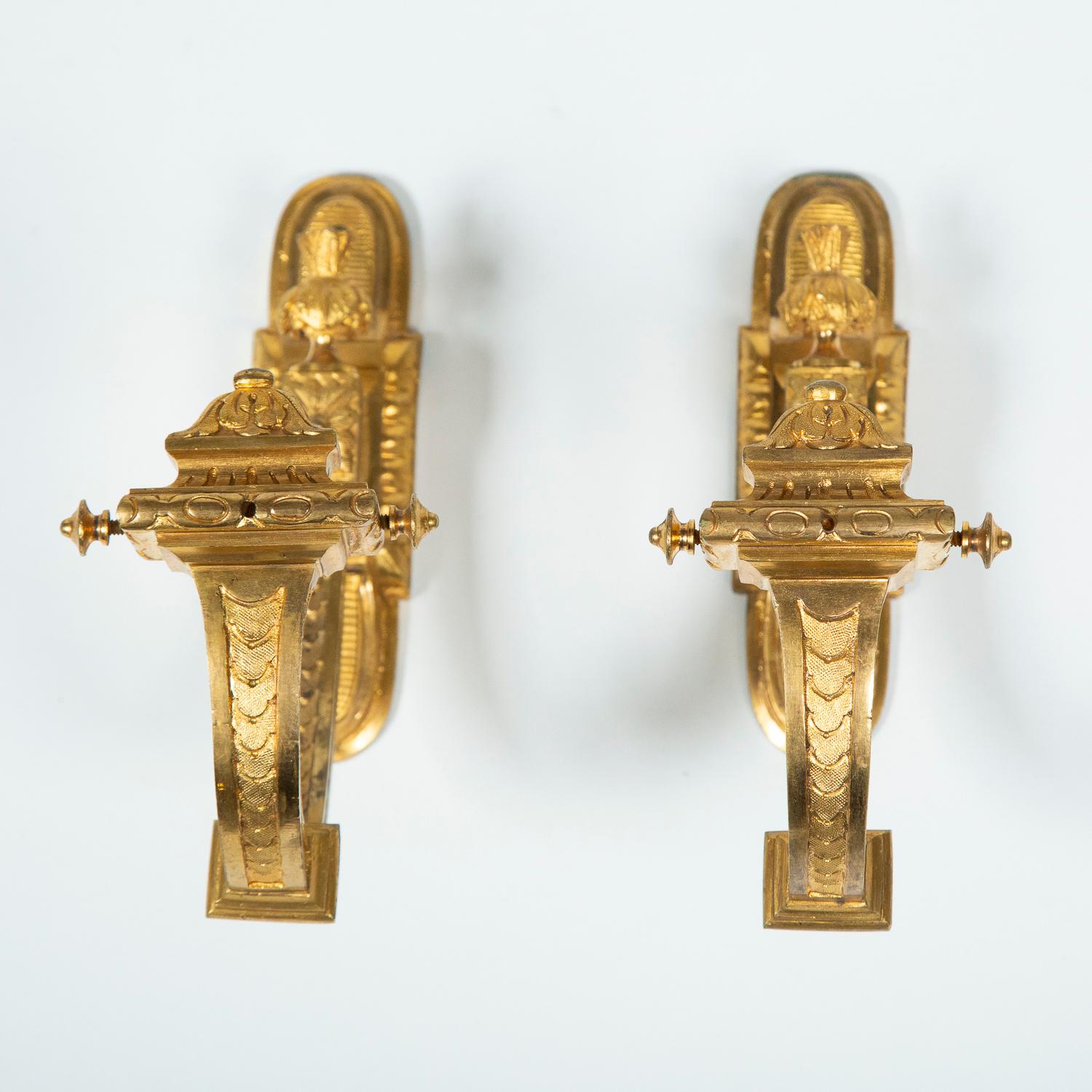 Pair of Gilt Bronze Curtain Tie Backs In Good Condition In London, GB