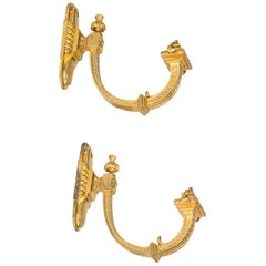 Antique Pair of Gilt Bronze Curtain Tie Backs