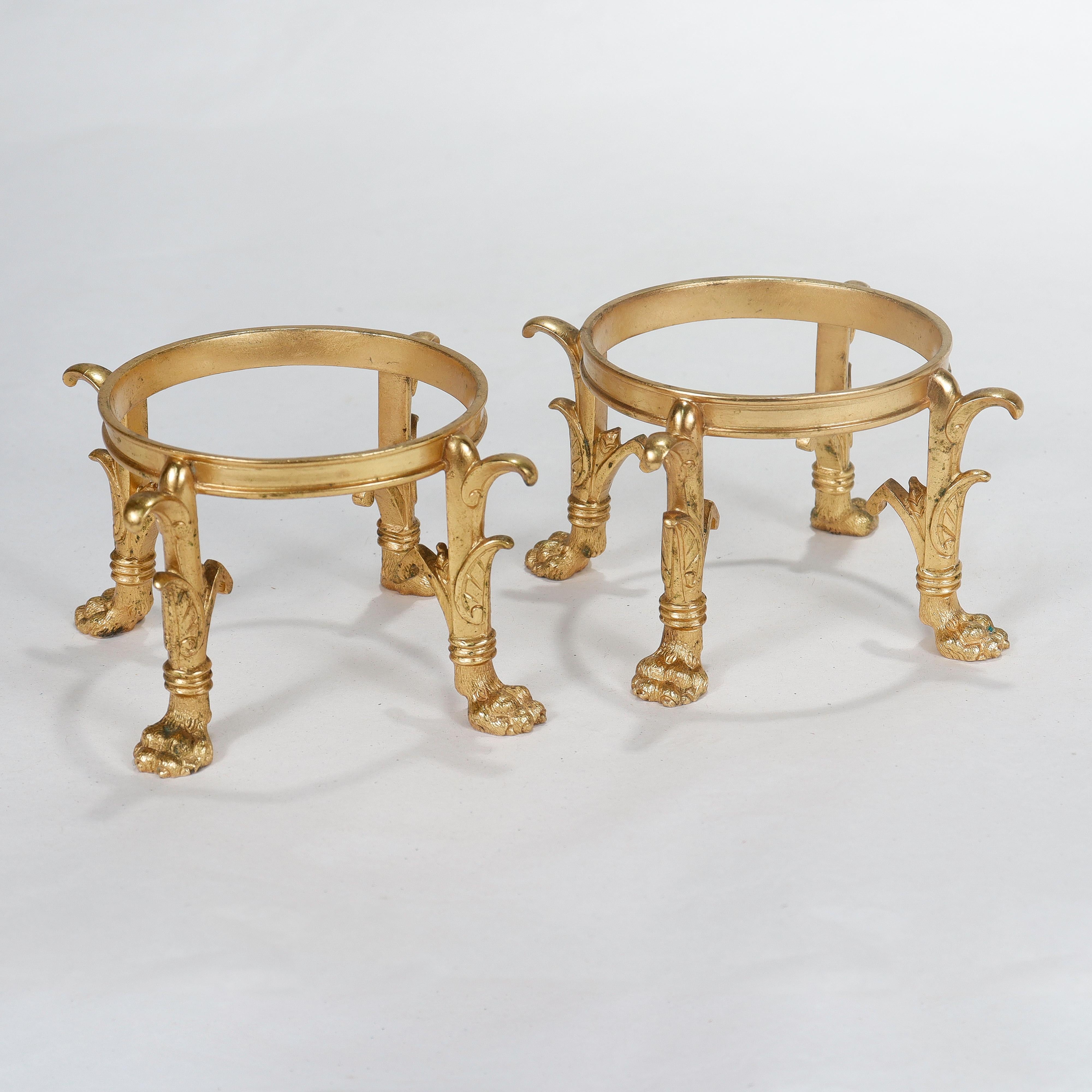 Pair of Gilt Bronze & Cut Glass Footed Bowls Attributed to F. & C. Osler 9