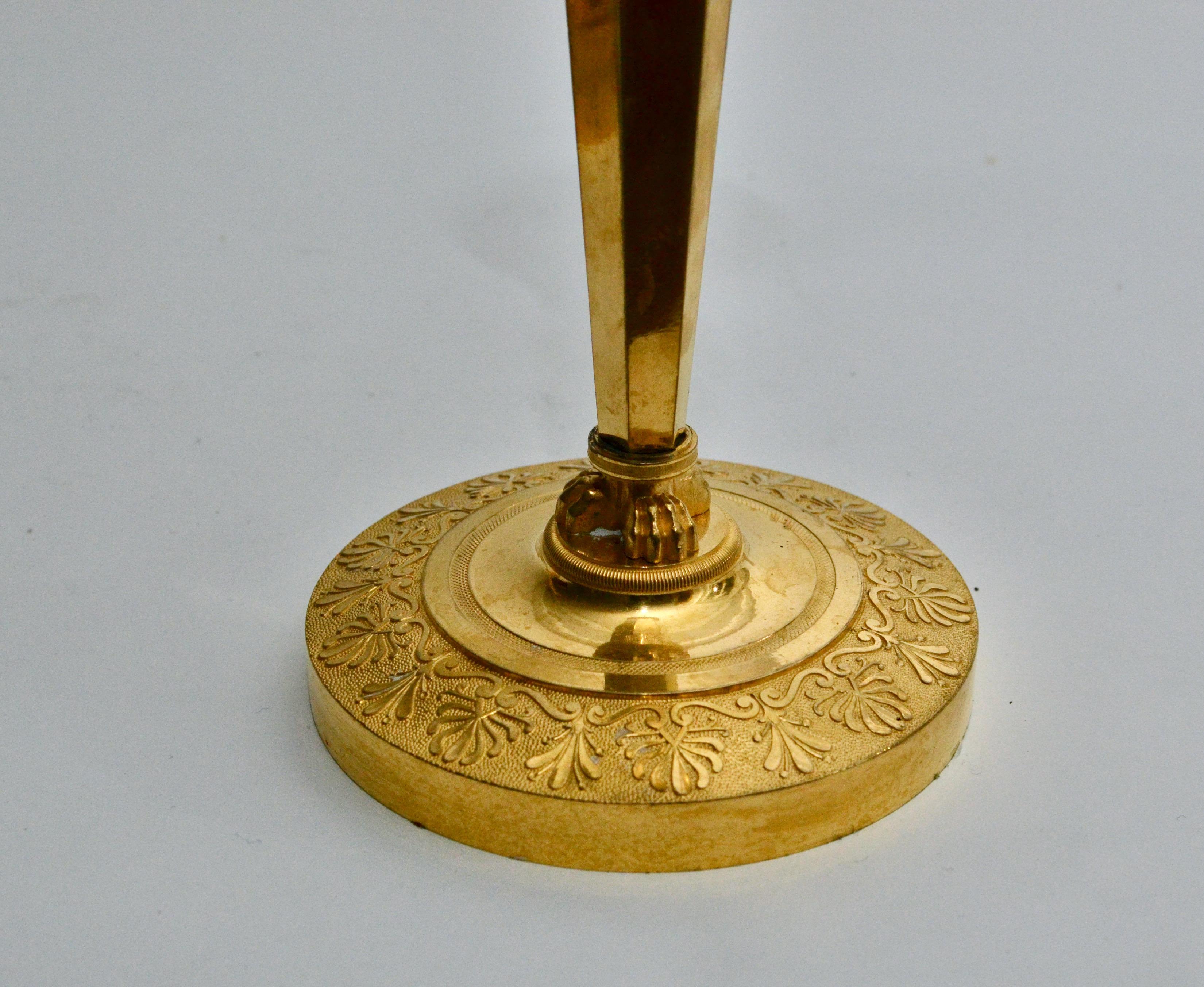 Pair of Gilt Bronze Empire Candlesticks, Paris 1