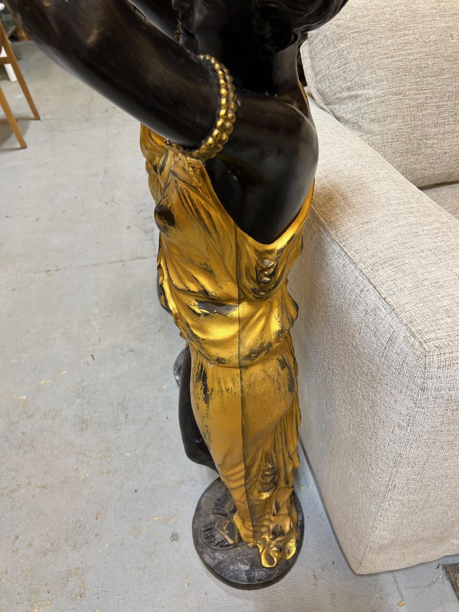Pair of Gilt Bronze Female Statue Jardinieres  For Sale 10