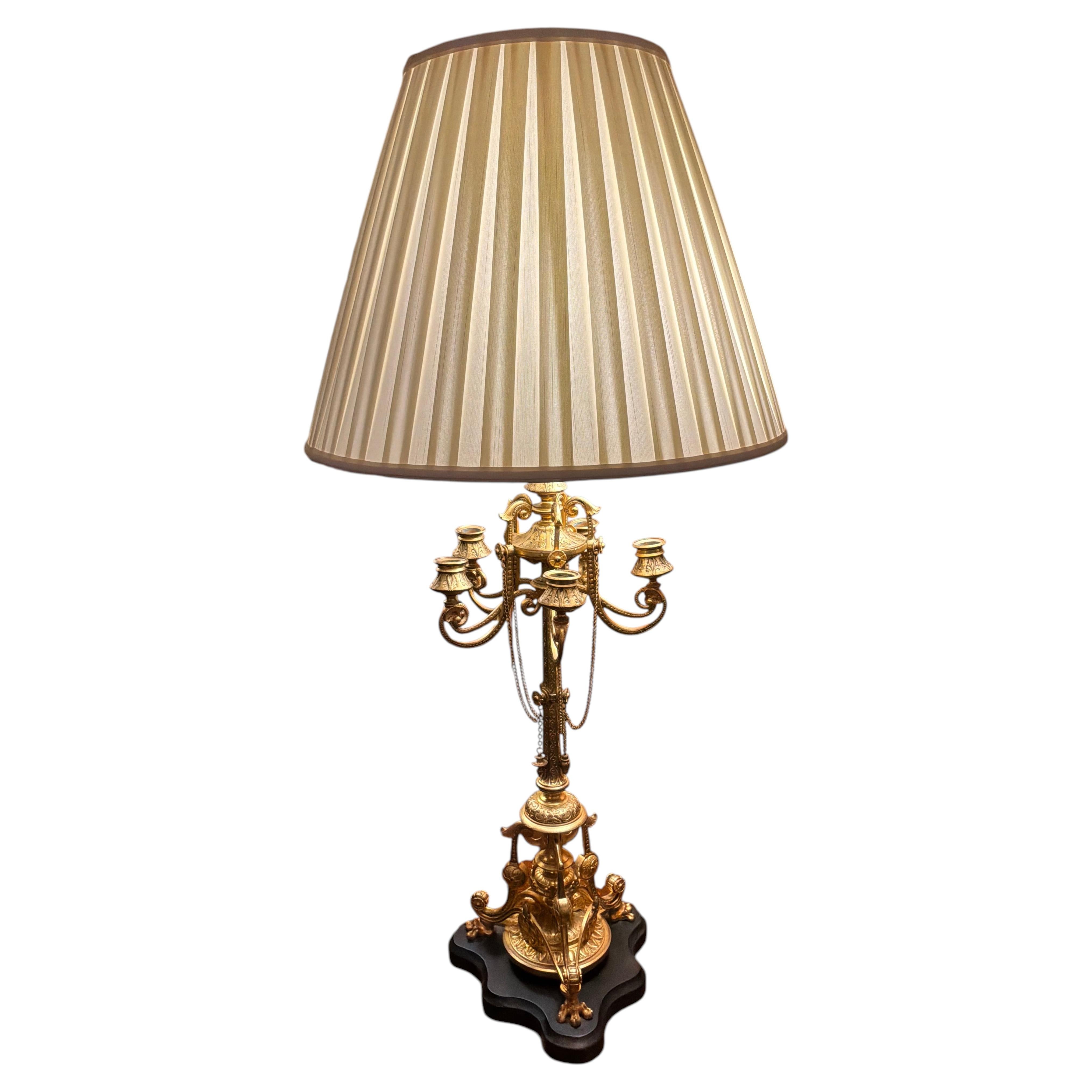 Pair of gilt bronze French lamps