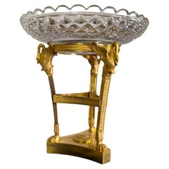 pair of gilt bronze jam pots, cut crystal bowls, Empire period design by Thomire
