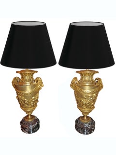 Pair of Gilt Bronze Lamps