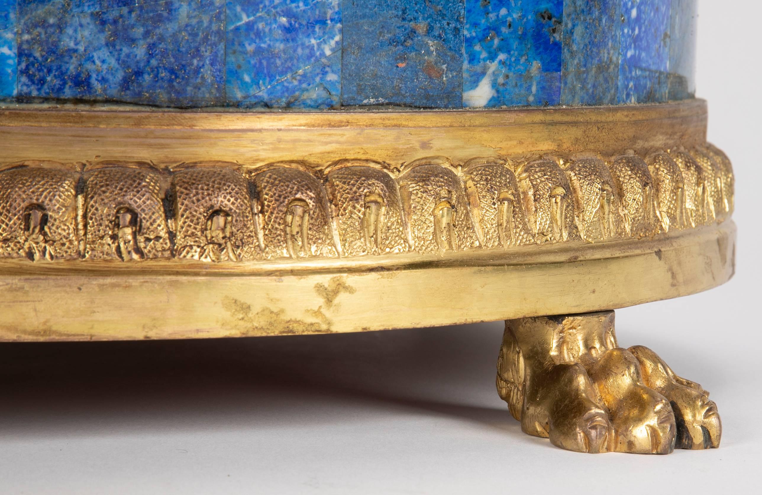 Pair of Gilt Bronze Lapis Lazuli Planters 1