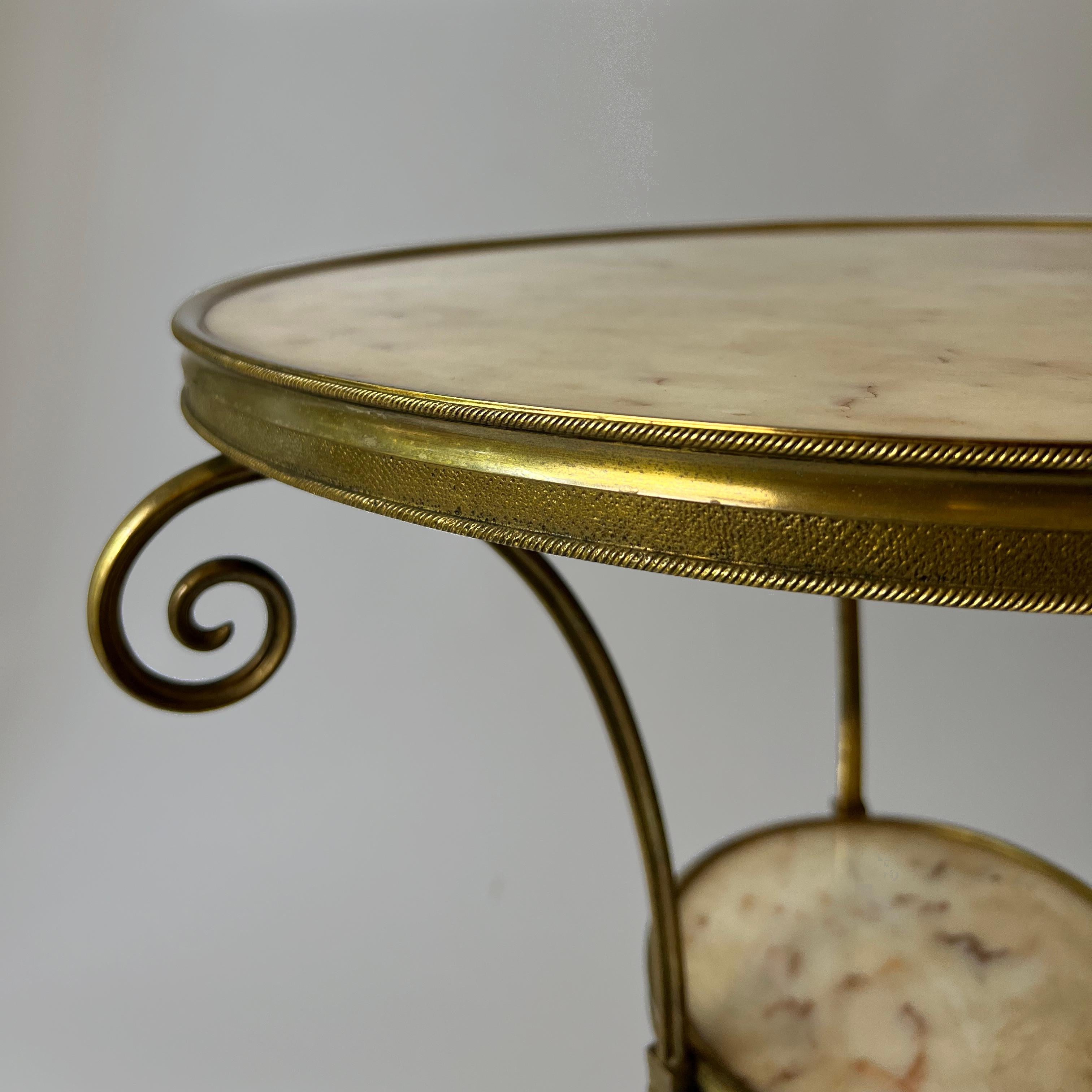 Ottone Pair of Gilt Bronze Louis XVI Style Gueridons in vendita