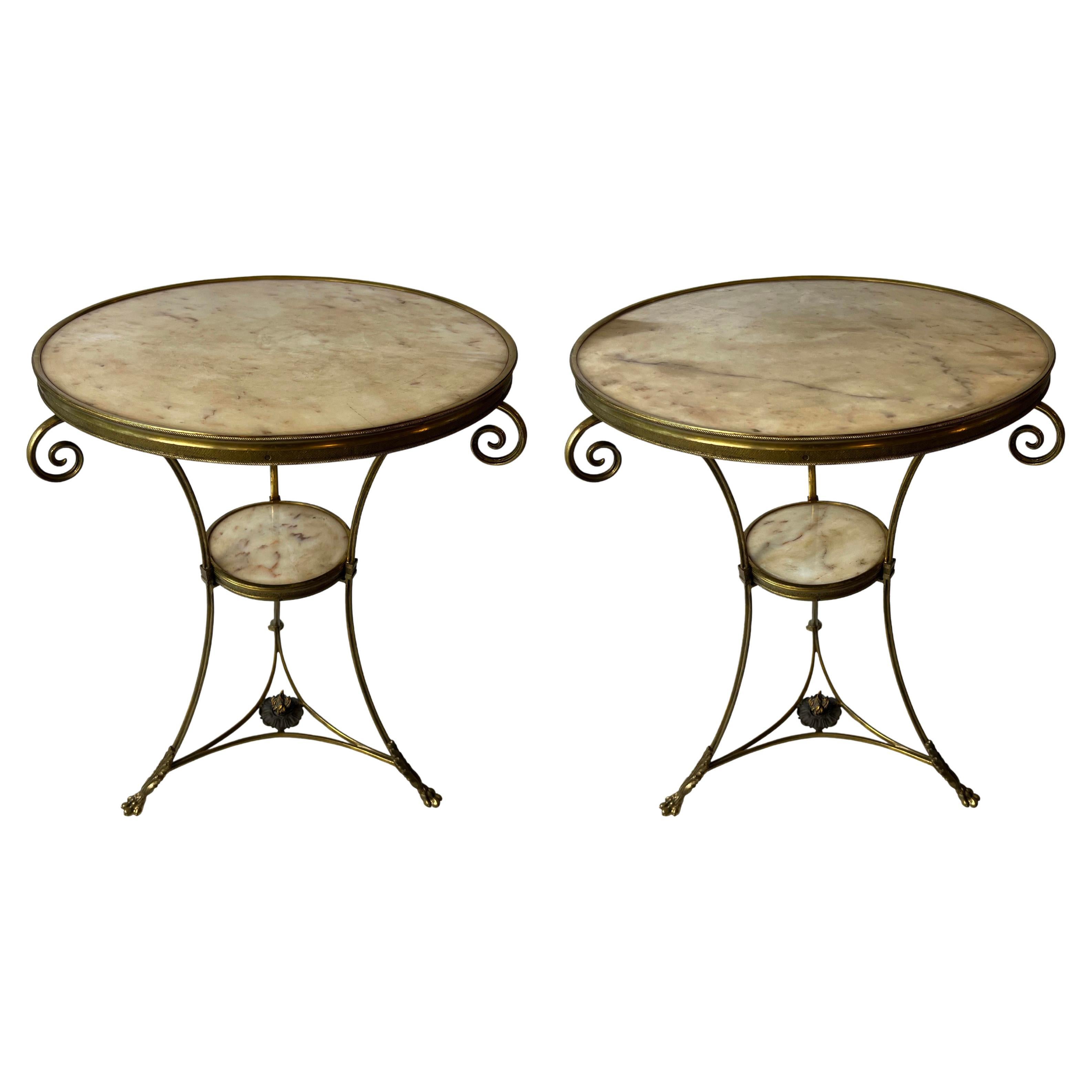 Pair of Gilt Bronze Louis XVI Style Gueridons