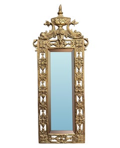 Pair Of Gilt Bronze Mirrors With Dolphins And Urn