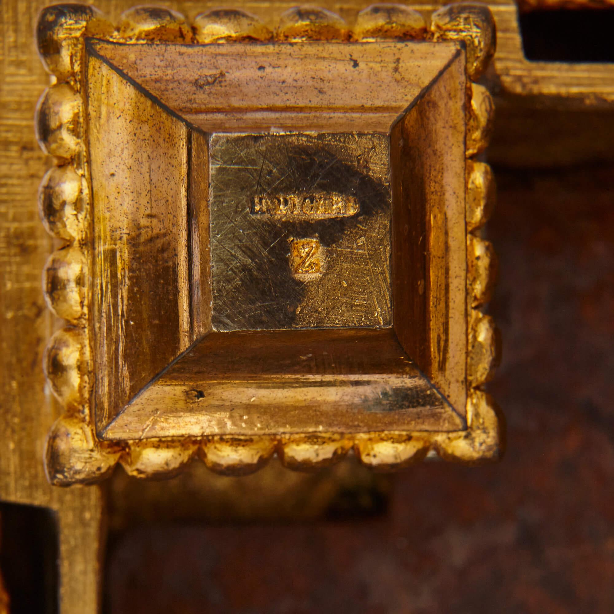 XIX secolo Coppia di basi per lampade in porcellana di Sèvres montate in bronzo dorato di Picard in vendita