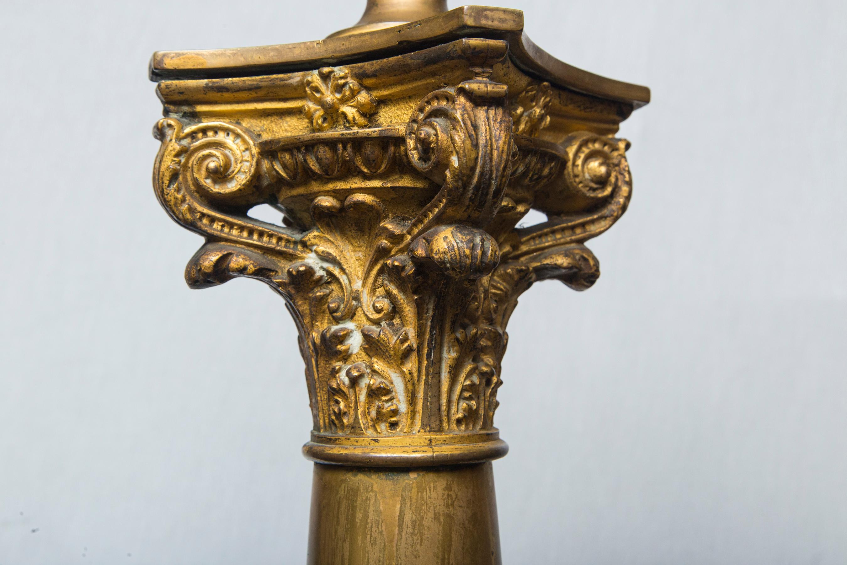 19th Century Pair of Gilt Bronze Oversized Andirons For Sale