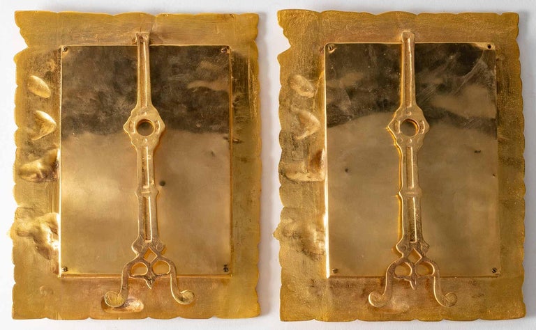 European Pair of Gilt Bronze Photo Frames, Art Nouveau Period For Sale