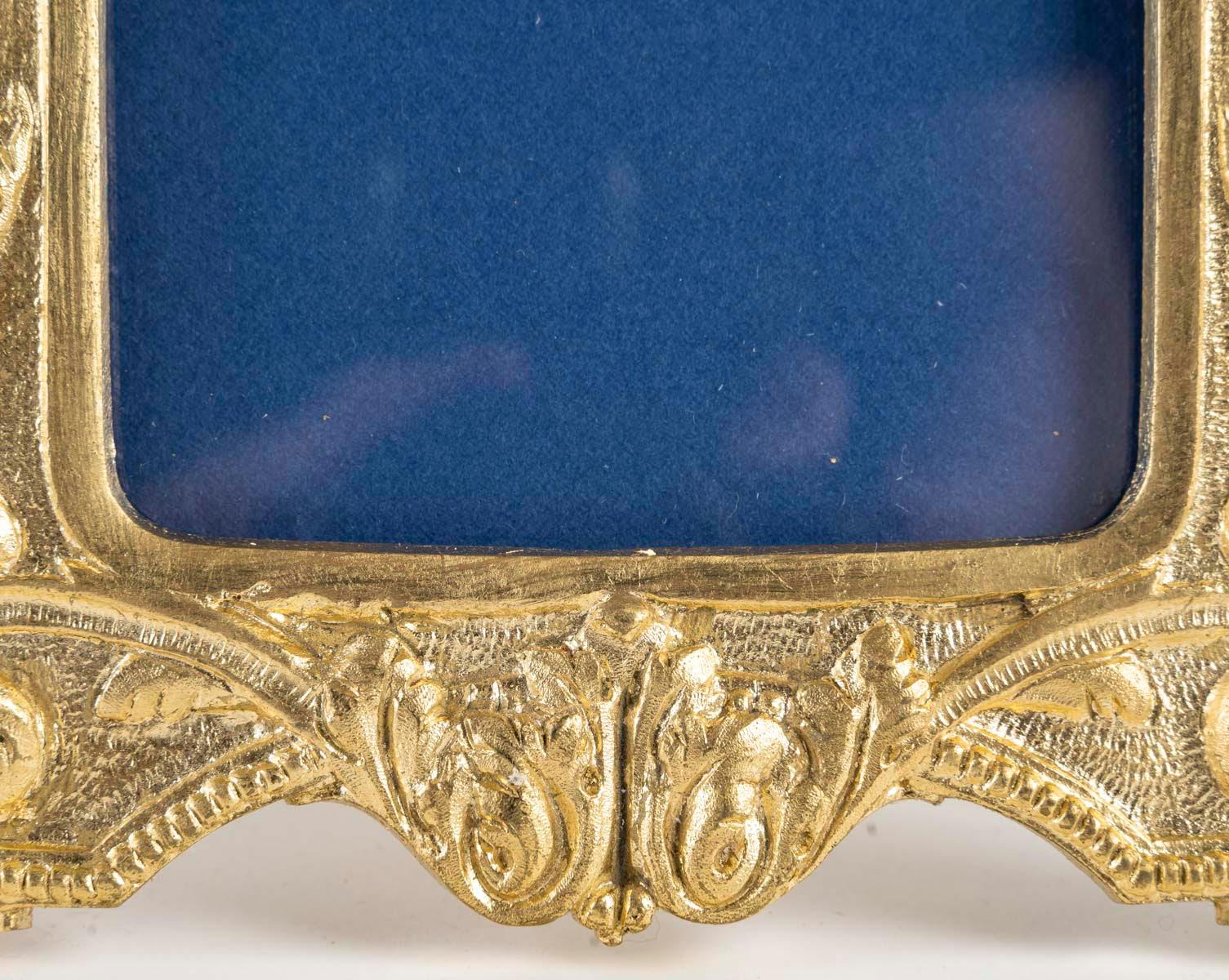 Français Pair of Gilt Bronze Photo Frames, Napoleon III Period, 19th Century. en vente