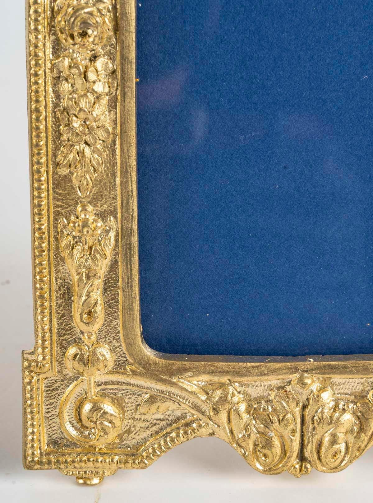 Doré Pair of Gilt Bronze Photo Frames, Napoleon III Period, 19th Century. en vente