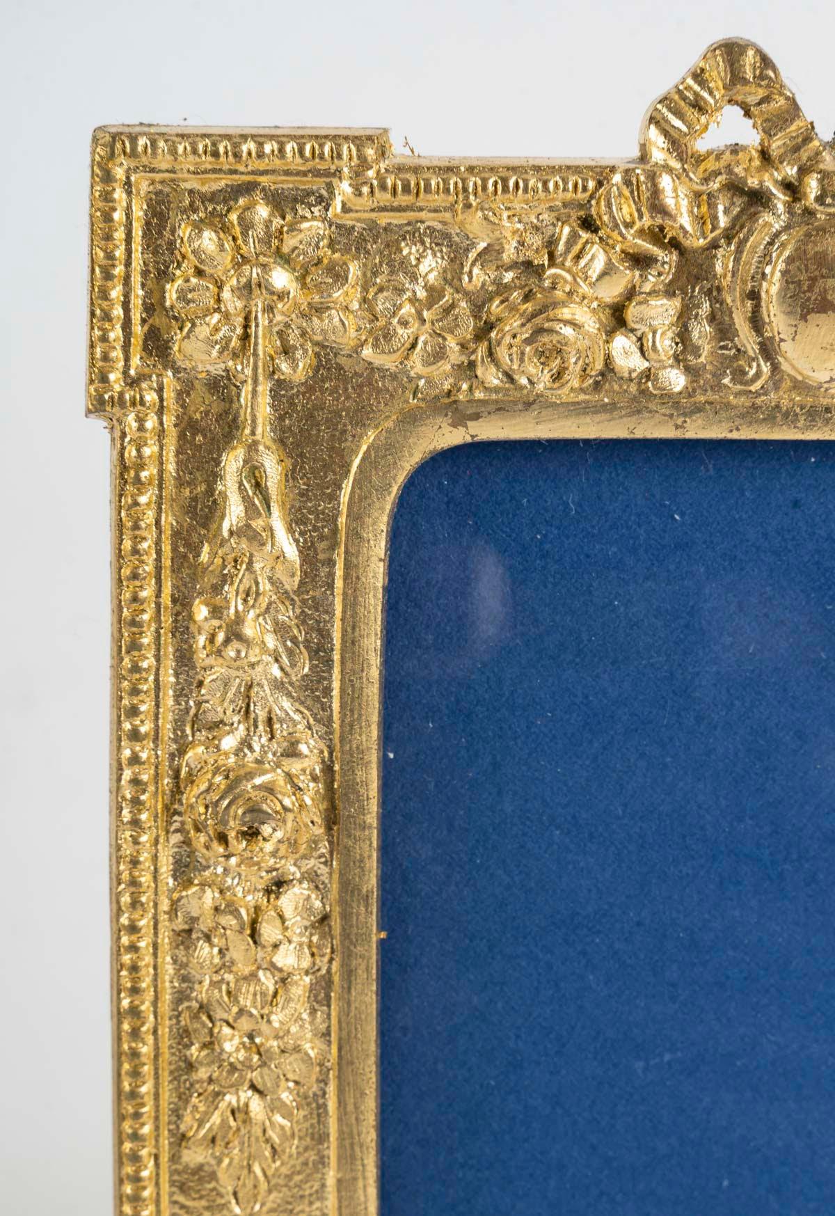 Pair of Gilt Bronze Photo Frames, Napoleon III Period, 19th Century. Bon état - En vente à Saint-Ouen, FR