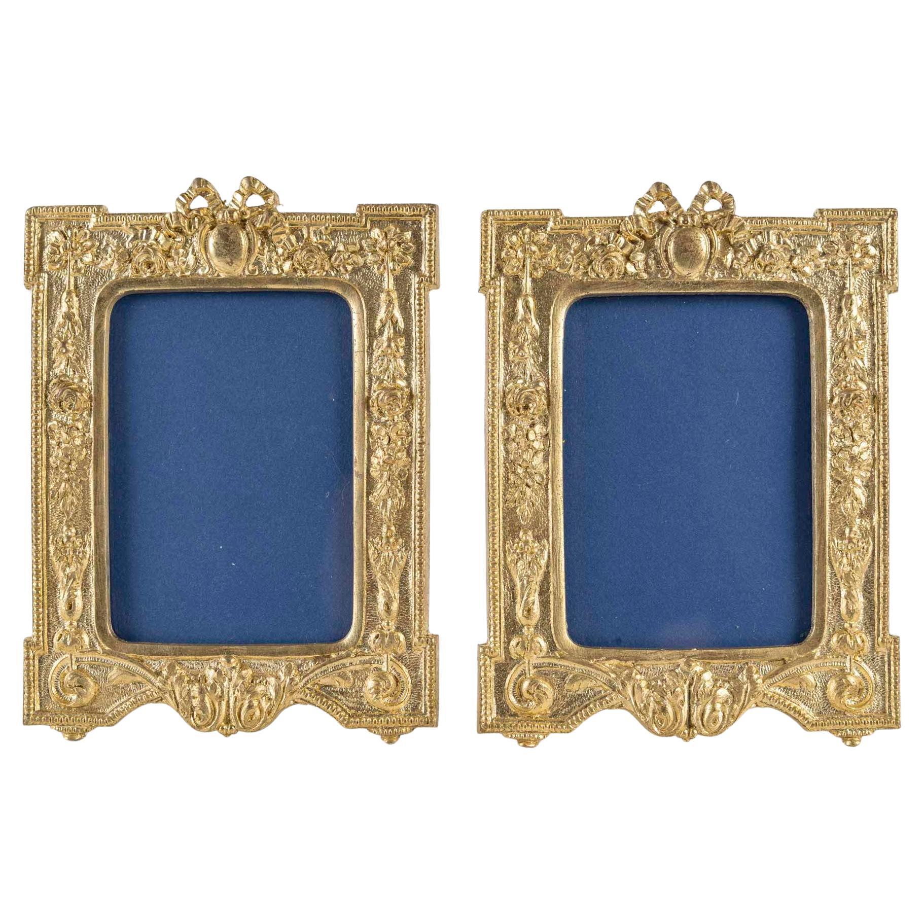 Pair of Gilt Bronze Photo Frames, Napoleon III Period, 19th Century.