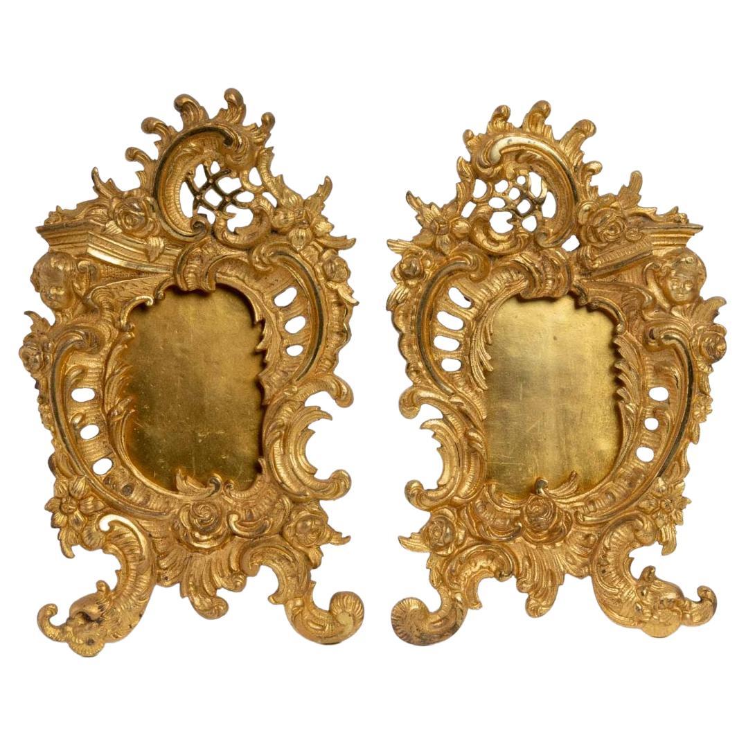 Pair of Cloisonné Enamel and Gilt Bronze Frames, Napoleon III Period