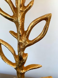 Paire de lampes à plantes en bronze doré de Stéphane Galerneau:: France:: années 1990