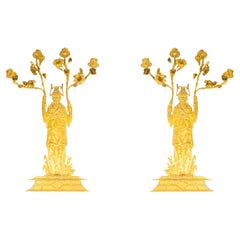 Coppia di lampade in bronzo dorato, CIRCA 1920, stile Chinoisant.