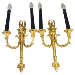 Pair of Gilt Bronze Sconces Empire Style