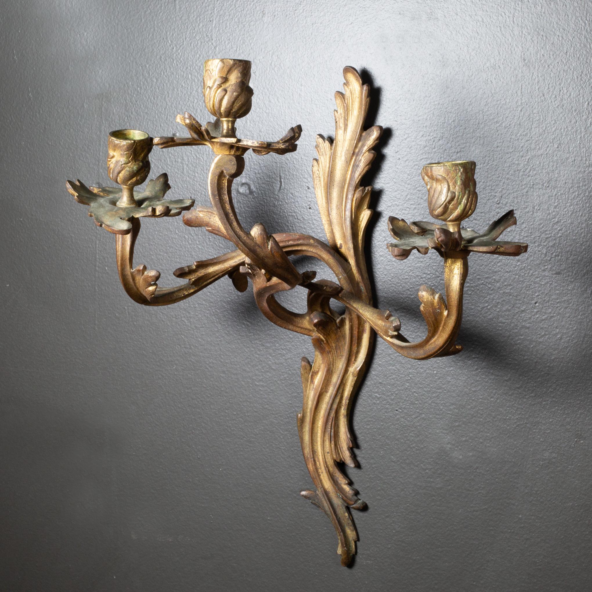 Pair of Gilt Bronze Sconces, French, Circa 1880-1900 For Sale 1