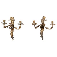 Pair of Gilt Bronze Sconces, French, Circa 1880-1900